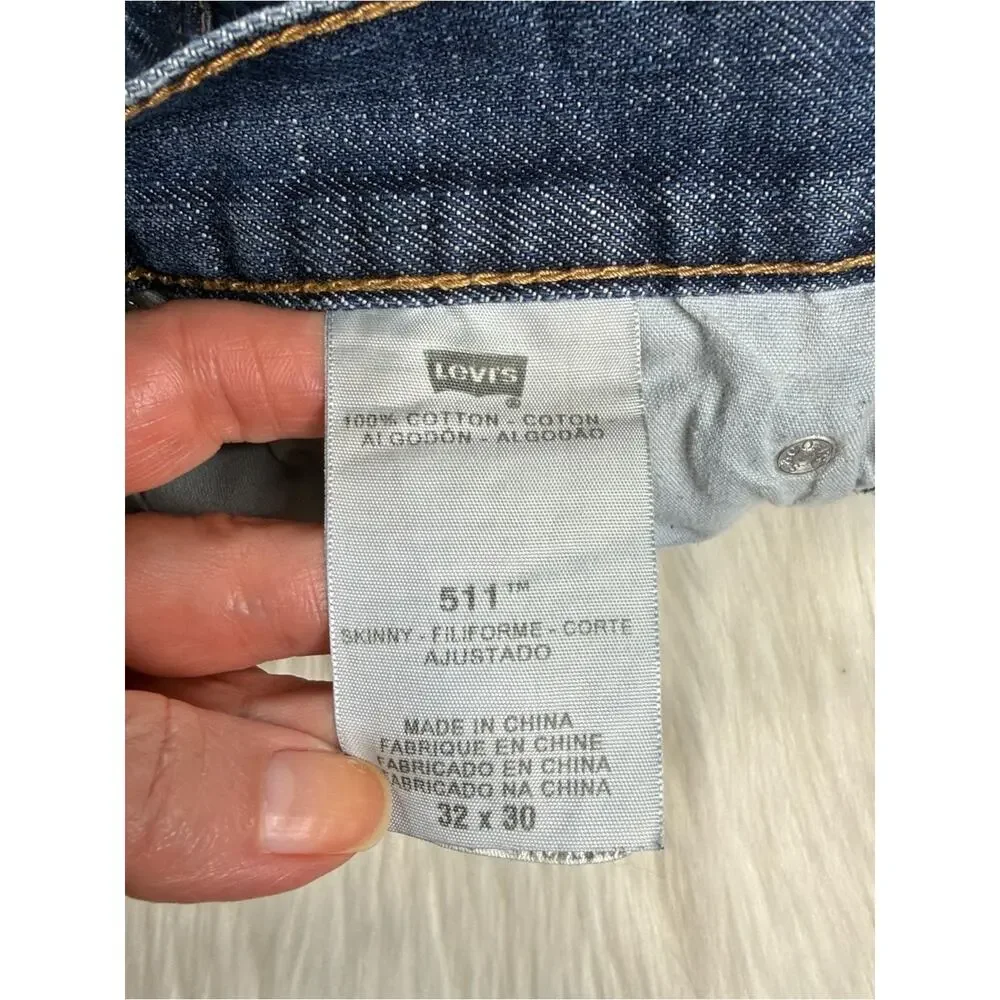 Levi’s 511 Vintage Dark Wash Cut From Mens's Jeans Denim Cut Offs